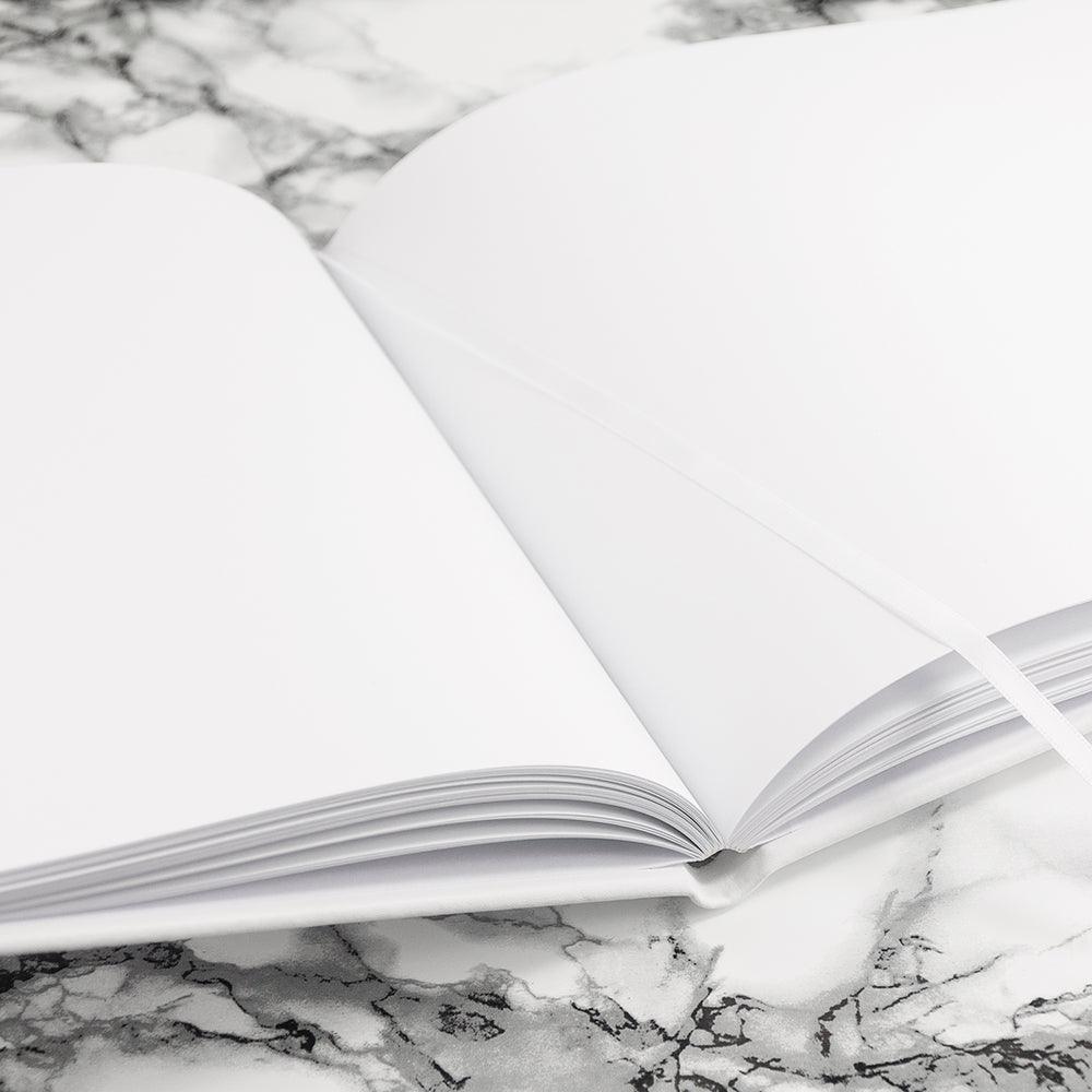 Engraved White Leather Memoriam Book - Shop Personalised Gifts