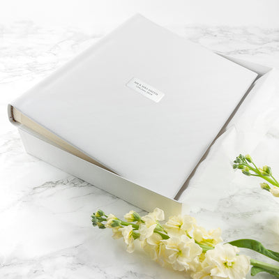 Personalised White Italian Leather Photo Album