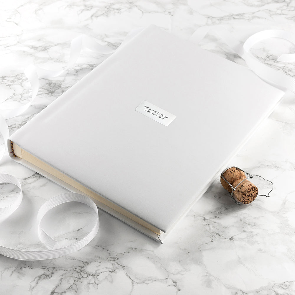 Personalised White Italian Leather Photo Album