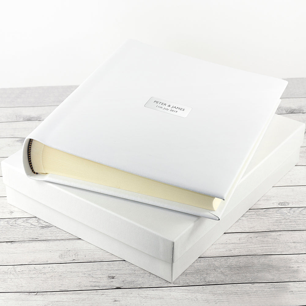 Personalised White Italian Leather Photo Album