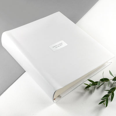 Personalised White Italian Leather Photo Album