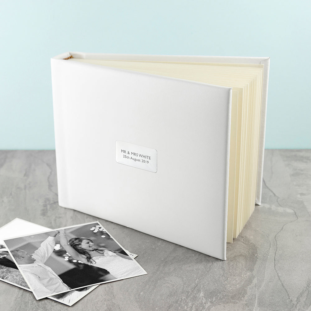 Personalised White Italian Leather Photo Album