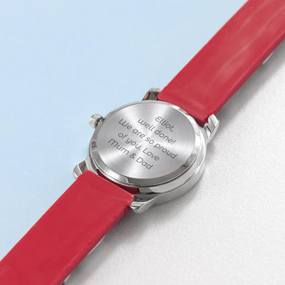 Kids Personalised Boys - Girls Red Football Watch - Shop Personalised Gifts