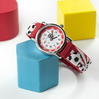 Kids Personalised Boys - Girls Red Football Watch - Shop Personalised Gifts