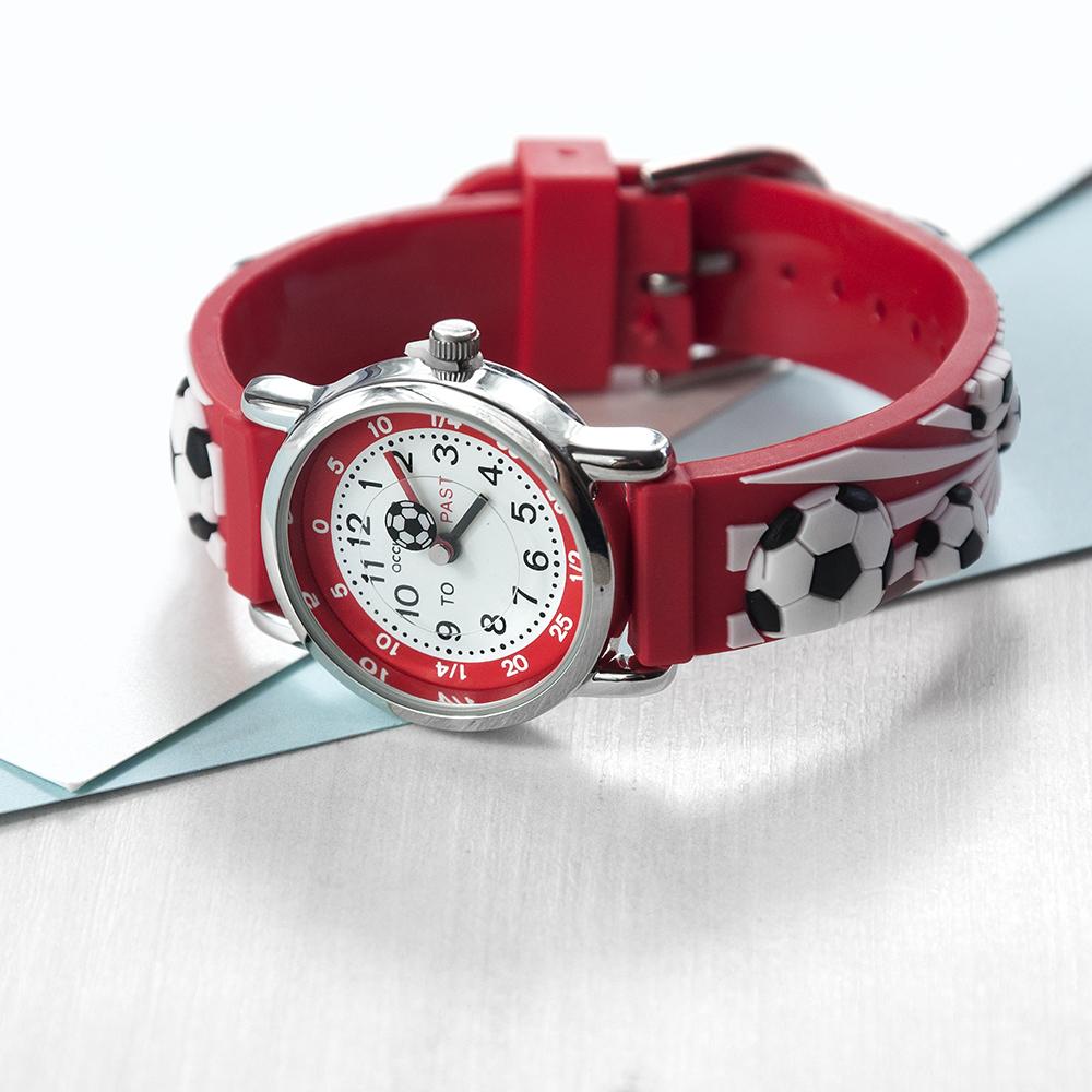 Kids Personalised Boys - Girls Red Football Watch - Shop Personalised Gifts