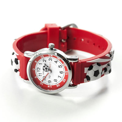 Kids Personalised Boys - Girls Red Football Watch - Shop Personalised Gifts