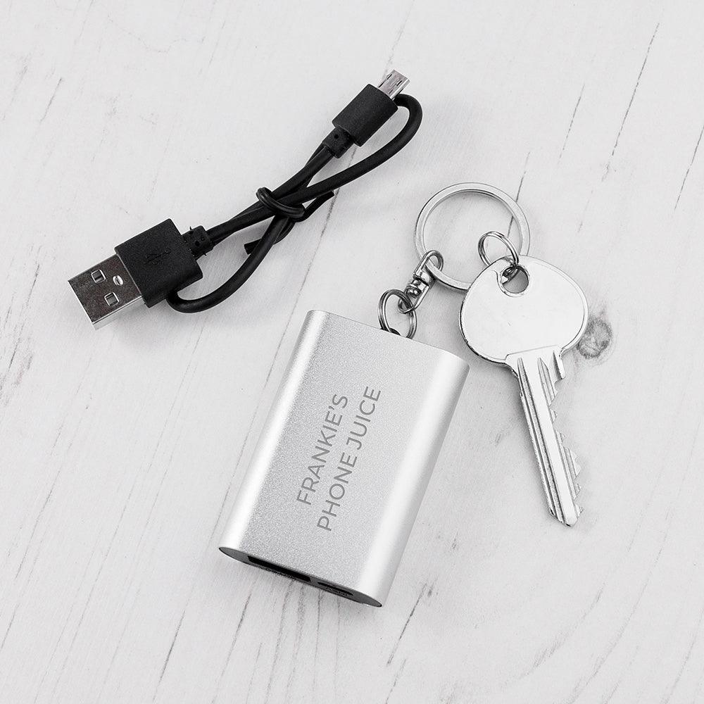 Personalised Emergency Miniature 1000 mAh Power Bank Key Ring - Shop Personalised Gifts