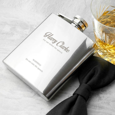 Personalised Best Man The Speech 6oz Stainless Steel Hip Flask - Shop Personalised Gifts