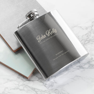 Personalised Best Man The Speech 6oz Stainless Steel Hip Flask - Shop Personalised Gifts