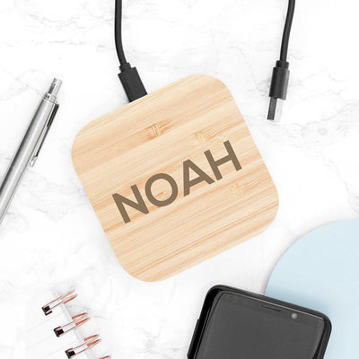 Personalised Bamboo Wireless Charger - Shop Personalised Gifts