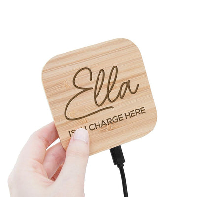 Personalised In Charge Bamboo Wireless Charger - Shop Personalised Gifts