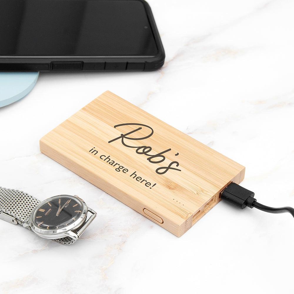 Personalised For When You Need A Boost Bamboo Power Bank - Shop Personalised Gifts