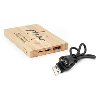 Personalised For When You Need A Boost Bamboo Power Bank - Shop Personalised Gifts