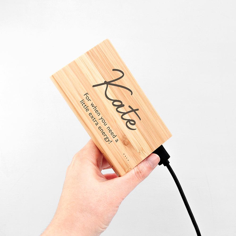 Personalised For When You Need A Boost Bamboo Power Bank - Shop Personalised Gifts