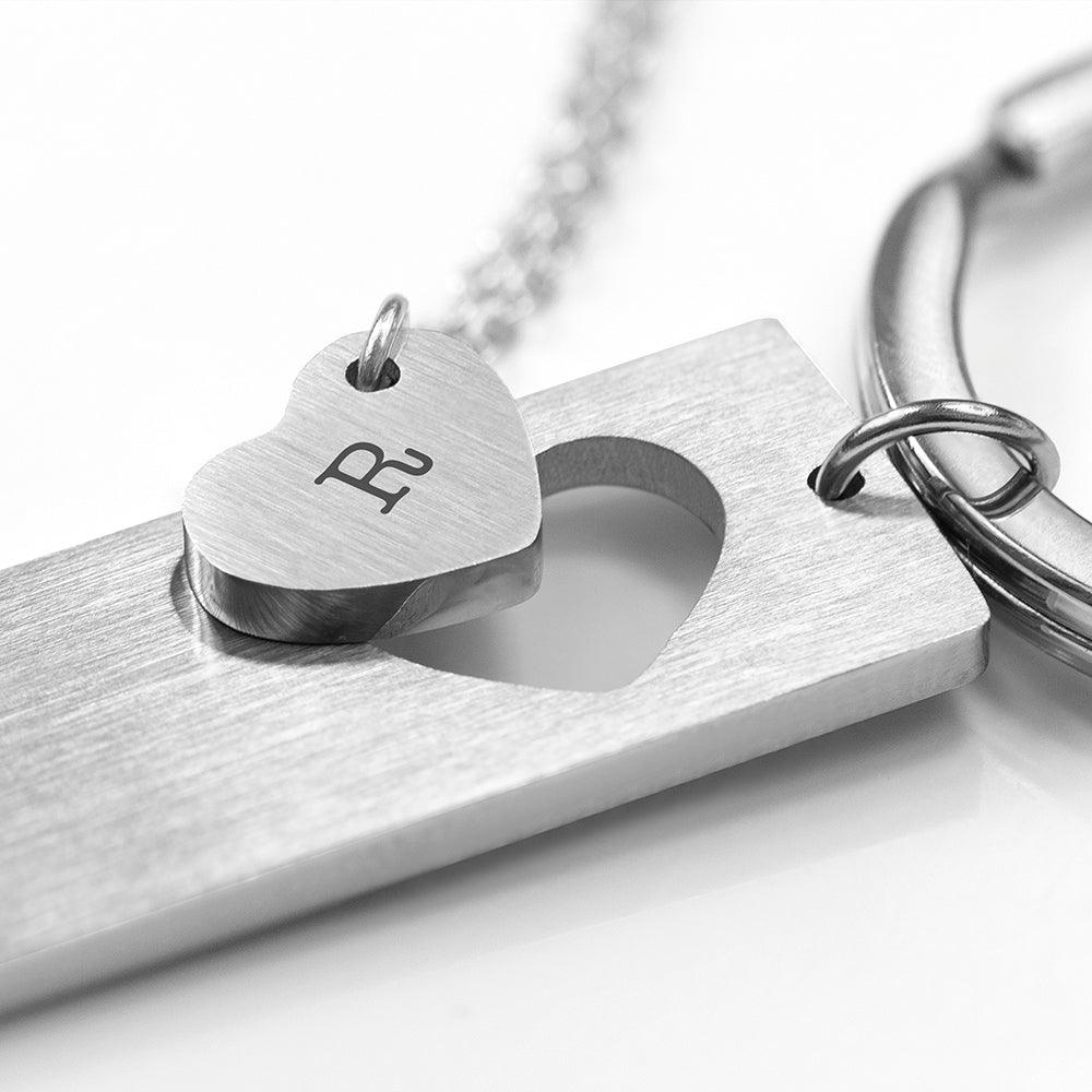 Personalised Love Heart Necklace & Keyring Set - Shop Personalised Gifts