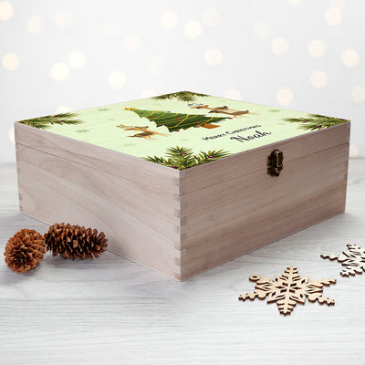 Personalised Playing Reindeers Christmas Eve Box