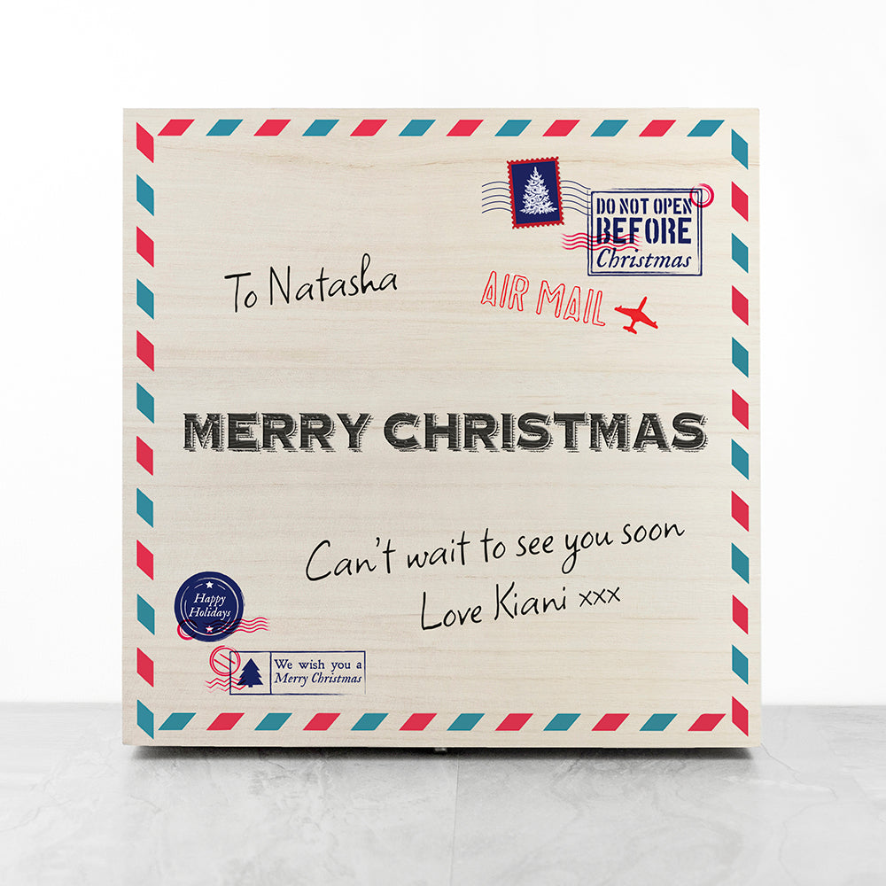 Personalised Nostalgic International Mail Christmas Eve Box