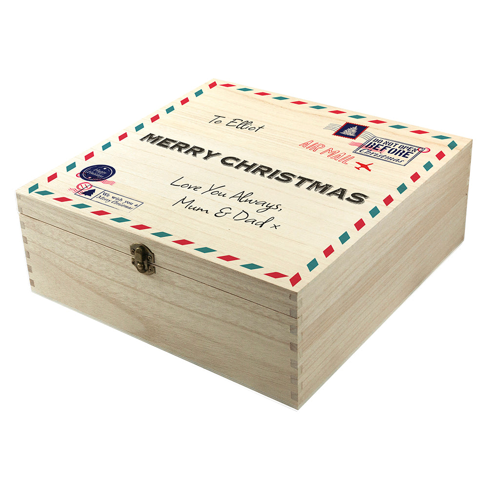 Personalised Nostalgic International Mail Christmas Eve Box