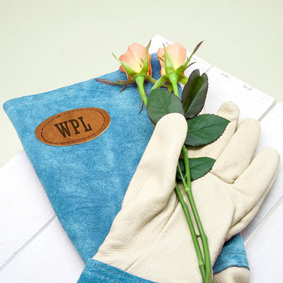 Large Blue Leather Garden Gloves - Shop Personalised Gifts