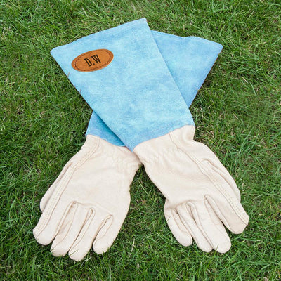 Large Blue Leather Garden Gloves - Shop Personalised Gifts