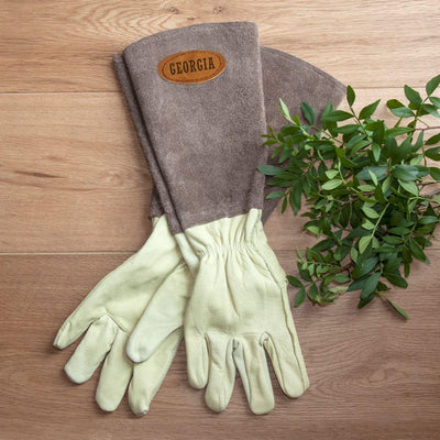 Large Brown Leather Garden Gloves - Shop Personalised Gifts