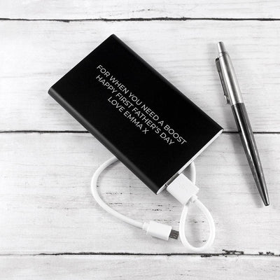 Personalised Engraved Black 4000 mAh Power Bank - Shop Personalised Gifts