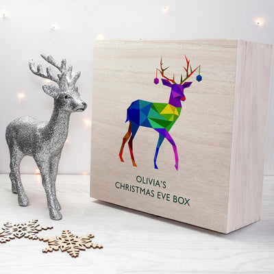 Personalised Geometric Reindeer Christmas Eve Box - Shop Personalised Gifts