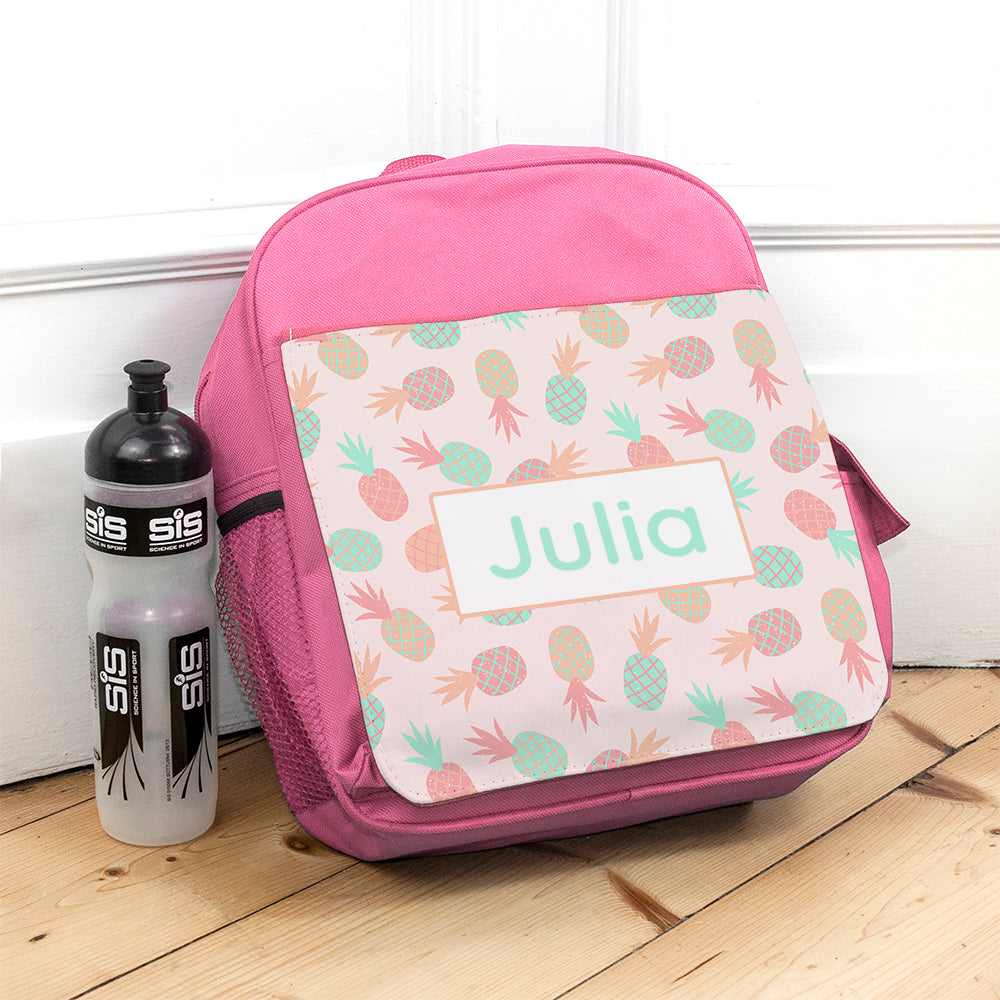 Personalised Pink School Backpack Choice of Designs