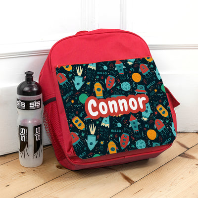 Personalised Red School Backpack Choice of Designs