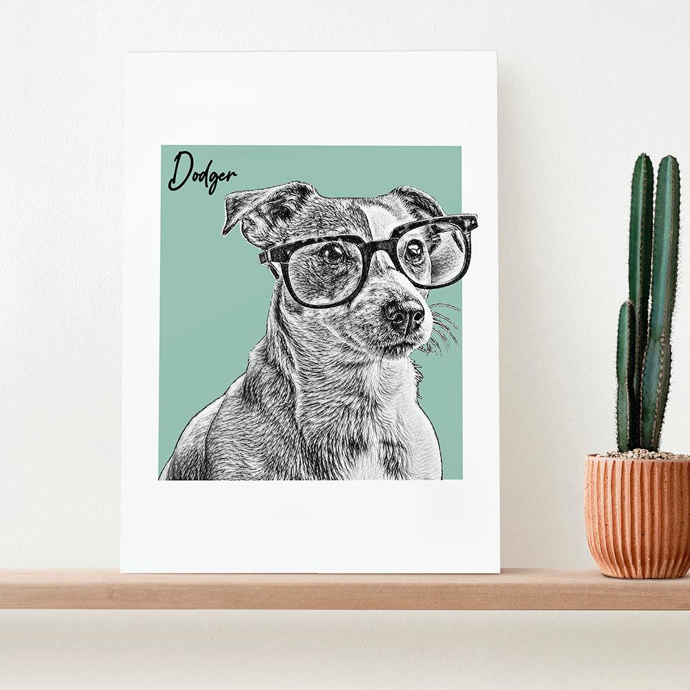 Personalised Pet Portrait Sketch A4 Print - Shop Personalised Gifts