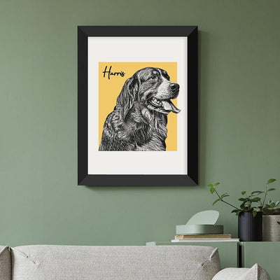 Personalised Pet Portrait Sketch A4 Print - Shop Personalised Gifts