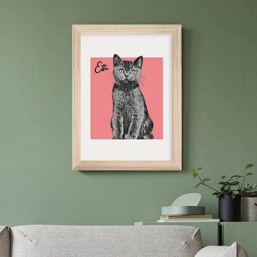 Personalised Pet Portrait Sketch A4 Print - Shop Personalised Gifts