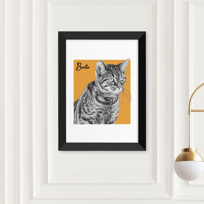 Personalised Pet Portrait Sketch A4 Print - Shop Personalised Gifts