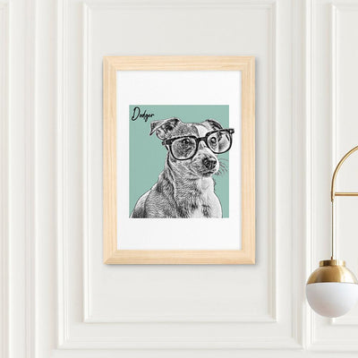 Personalised Pet Portrait Sketch A4 Print - Shop Personalised Gifts