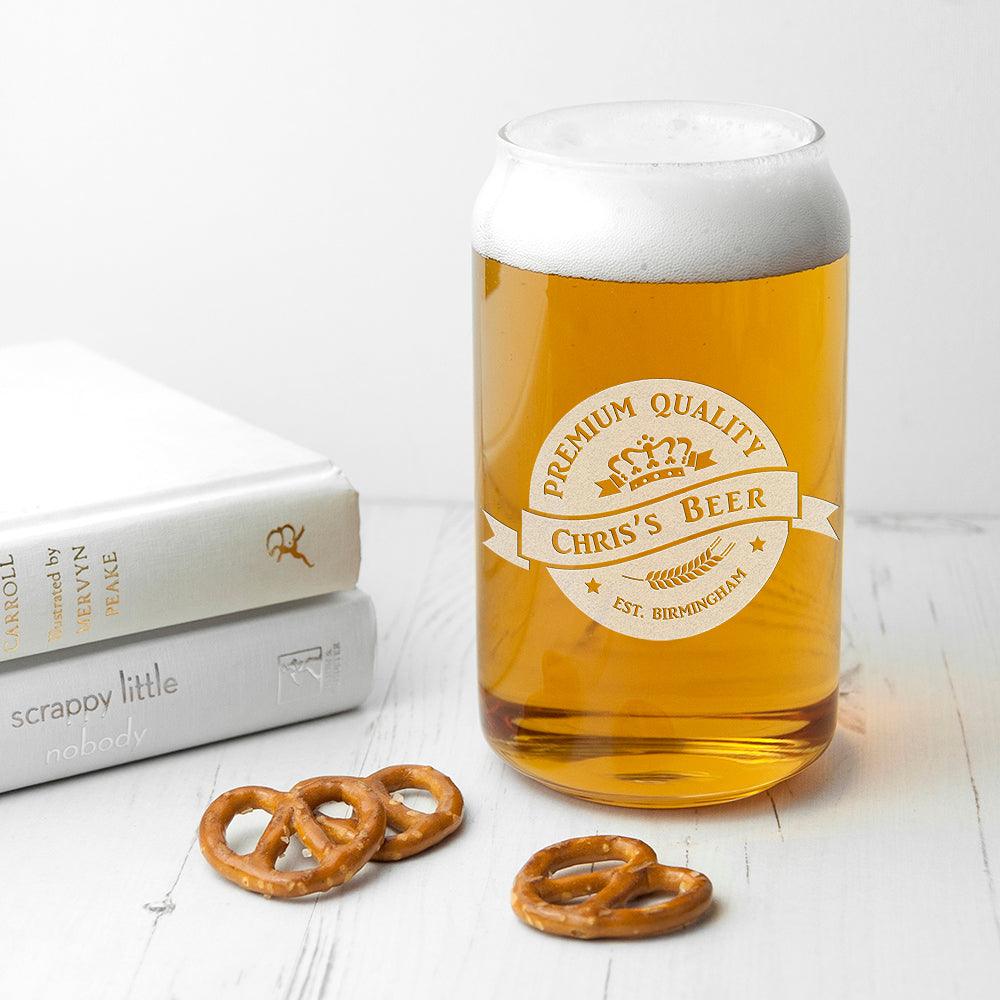 Personalised Premium Quality Beer Can Glass - Shop Personalised Gifts