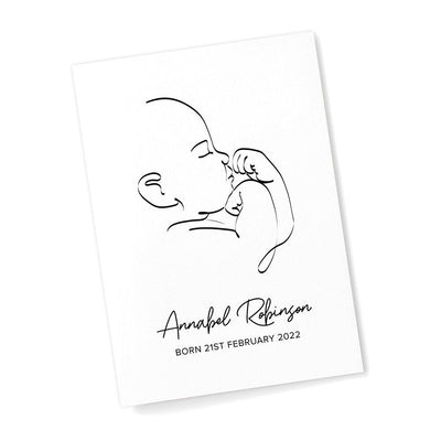 Personalised Line Art Relaxed Baby Print Wall Art - Shop Personalised Gifts