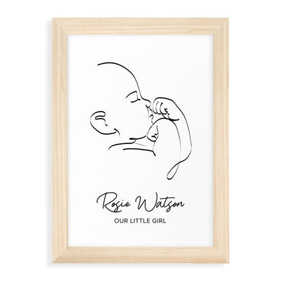 Personalised Line Art Relaxed Baby Print Wall Art - Shop Personalised Gifts