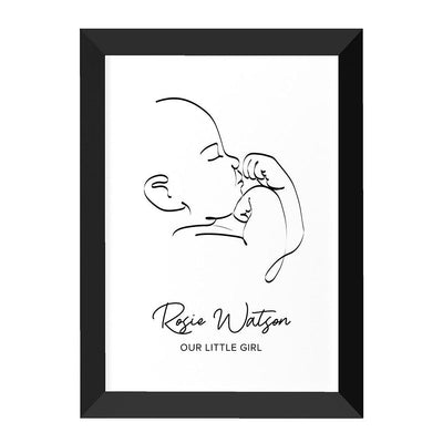 Personalised Line Art Relaxed Baby Print Wall Art - Shop Personalised Gifts