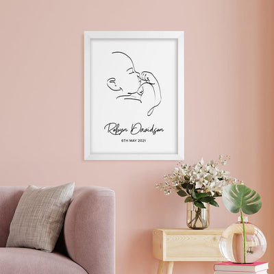 Personalised Line Art Relaxed Baby Print Wall Art - Shop Personalised Gifts