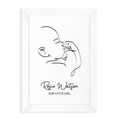 Personalised Line Art Relaxed Baby Print Wall Art - Shop Personalised Gifts