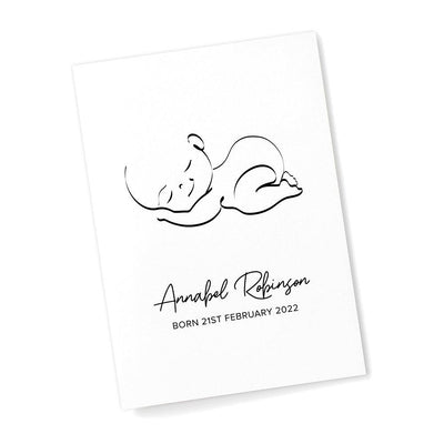 Personalised Line Art Sleeping Baby Print Wall Art - Shop Personalised Gifts