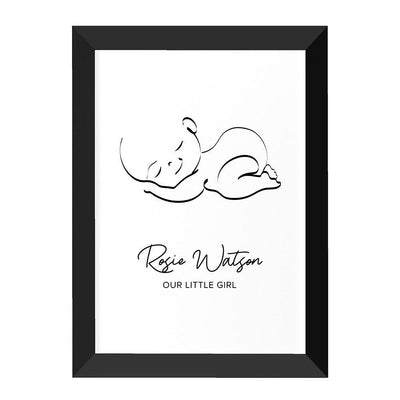 Personalised Line Art Sleeping Baby Print Wall Art - Shop Personalised Gifts