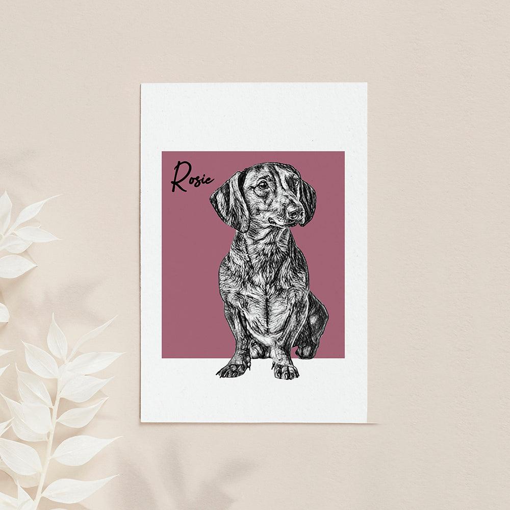 Personalised Pet Portrait Sketch A4 Print - Shop Personalised Gifts