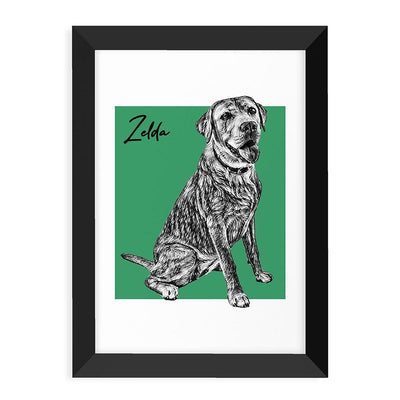 Personalised Pet Portrait Sketch A4 Print - Shop Personalised Gifts