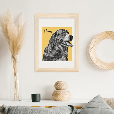 Personalised Pet Portrait Sketch A4 Print - Shop Personalised Gifts