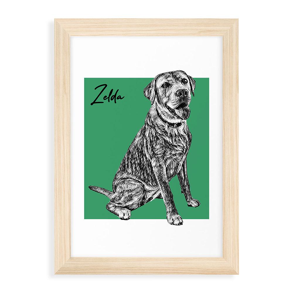 Personalised Pet Portrait Sketch A2 Print - Shop Personalised Gifts