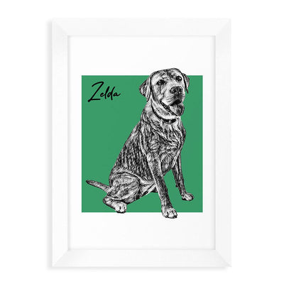 Personalised Pet Portrait Sketch A4 Print - Shop Personalised Gifts